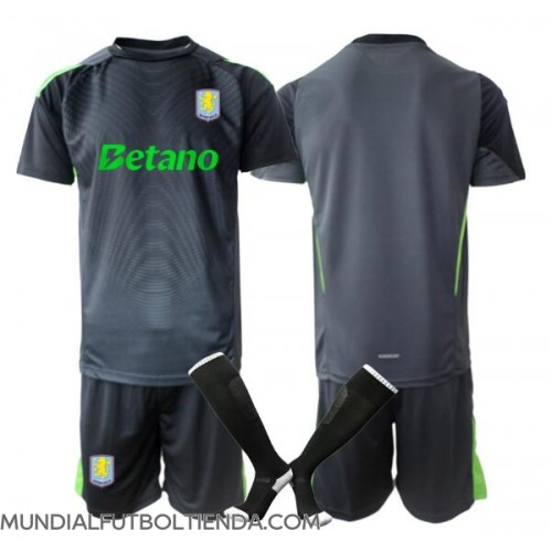 Camiseta Aston Villa Portero Primera Equipación Replica 2025-26 para niños mangas cortas (+ Pantalones cortos)